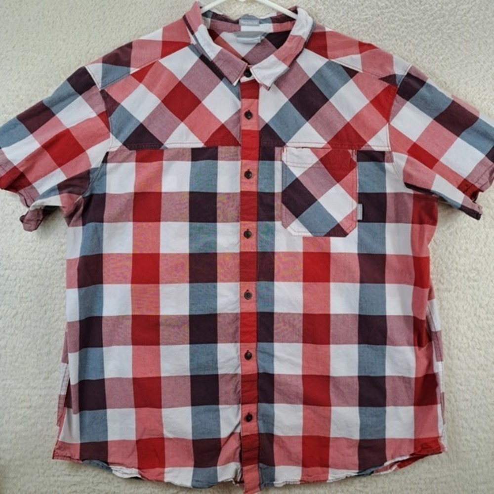 Columbia Shirt Mens 2XL Short Sleeve Lightweight Button Up Outdoors Pocket